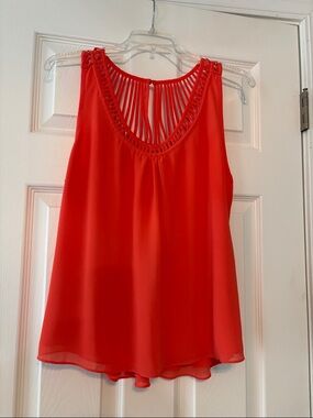 Naked Zebra Bright Red Strappy Back Tank Top